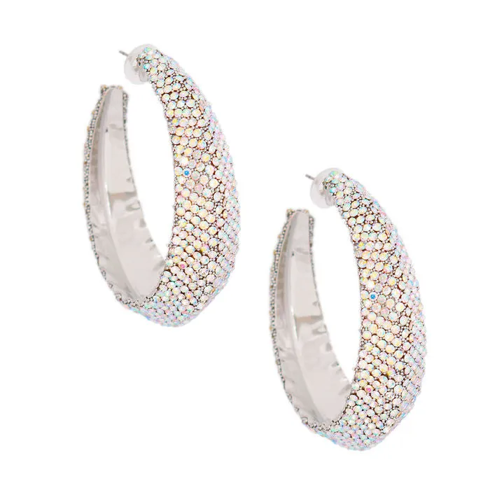 Hoops Color Ombre Bling Earrings for Women