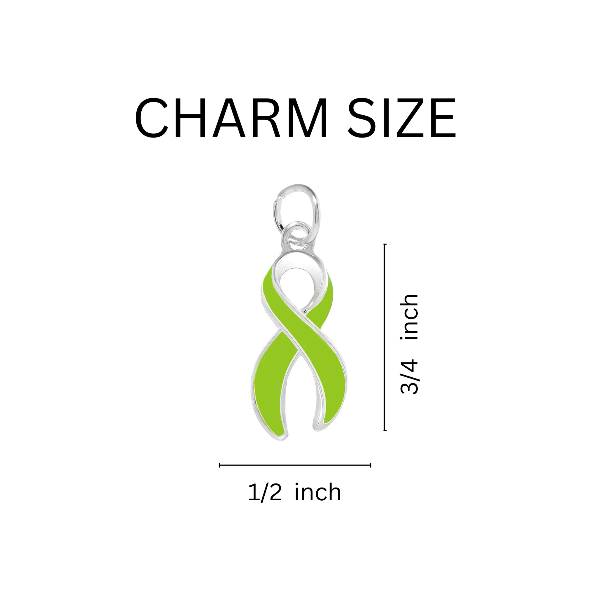 Hope Lime Green Ribbon Retractable Charm Bracelets