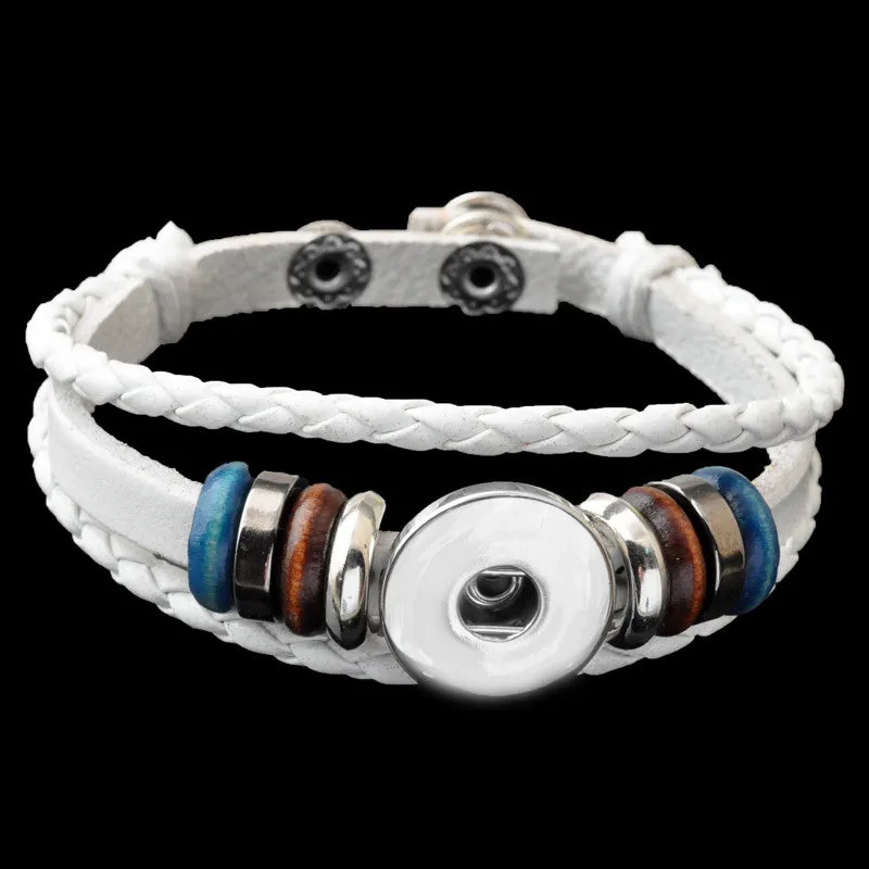 Hot Snap Bracelet & Bangles High quality leather Bracelets fit 18mm DIY Rivca Snaps Button Jewelry