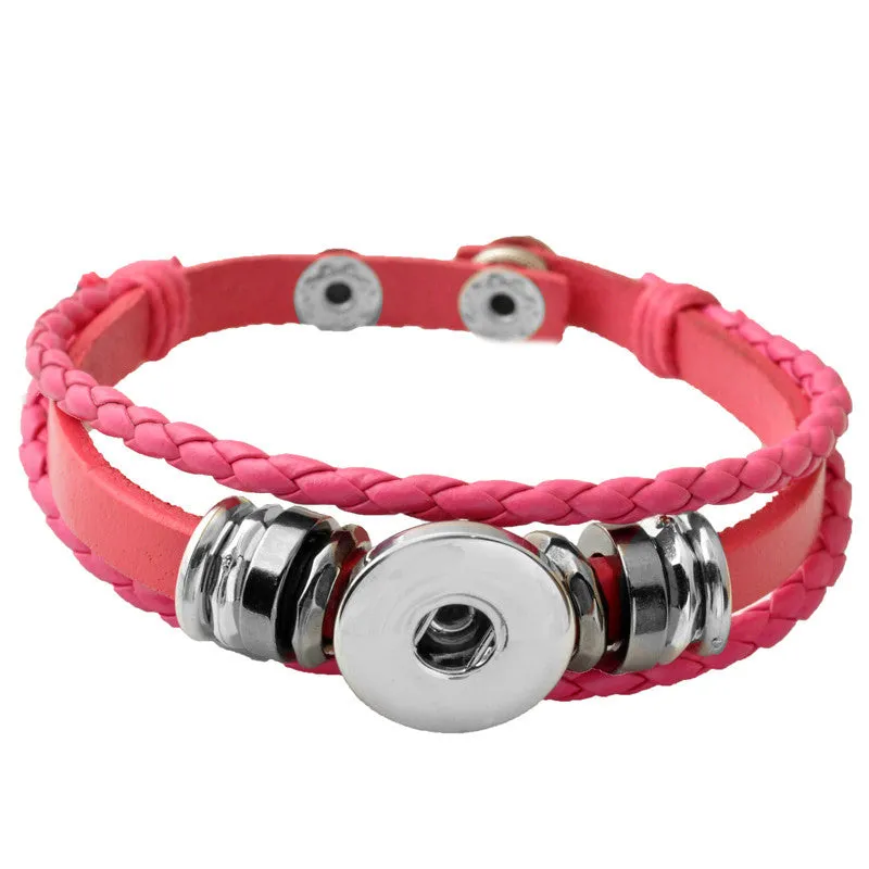 Hot Snap Bracelet & Bangles High quality leather Bracelets fit 18mm DIY Rivca Snaps Button Jewelry