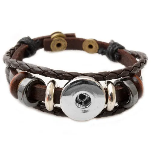 Hot Snap Bracelet & Bangles High quality leather Bracelets fit 18mm DIY Rivca Snaps Button Jewelry