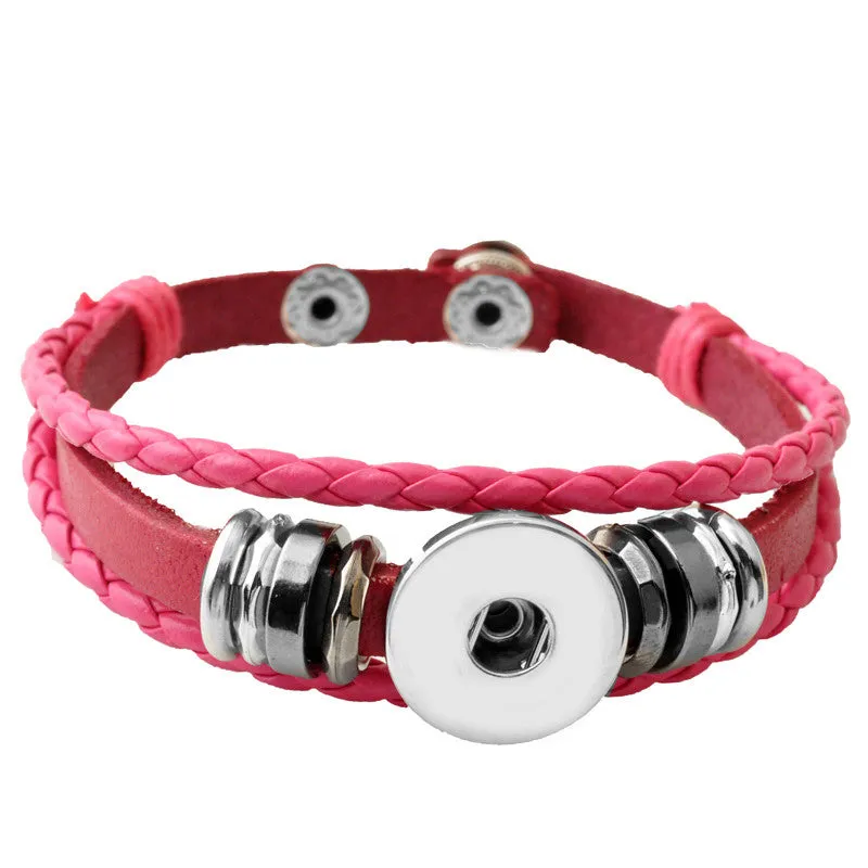 Hot Snap Bracelet & Bangles High quality leather Bracelets fit 18mm DIY Rivca Snaps Button Jewelry