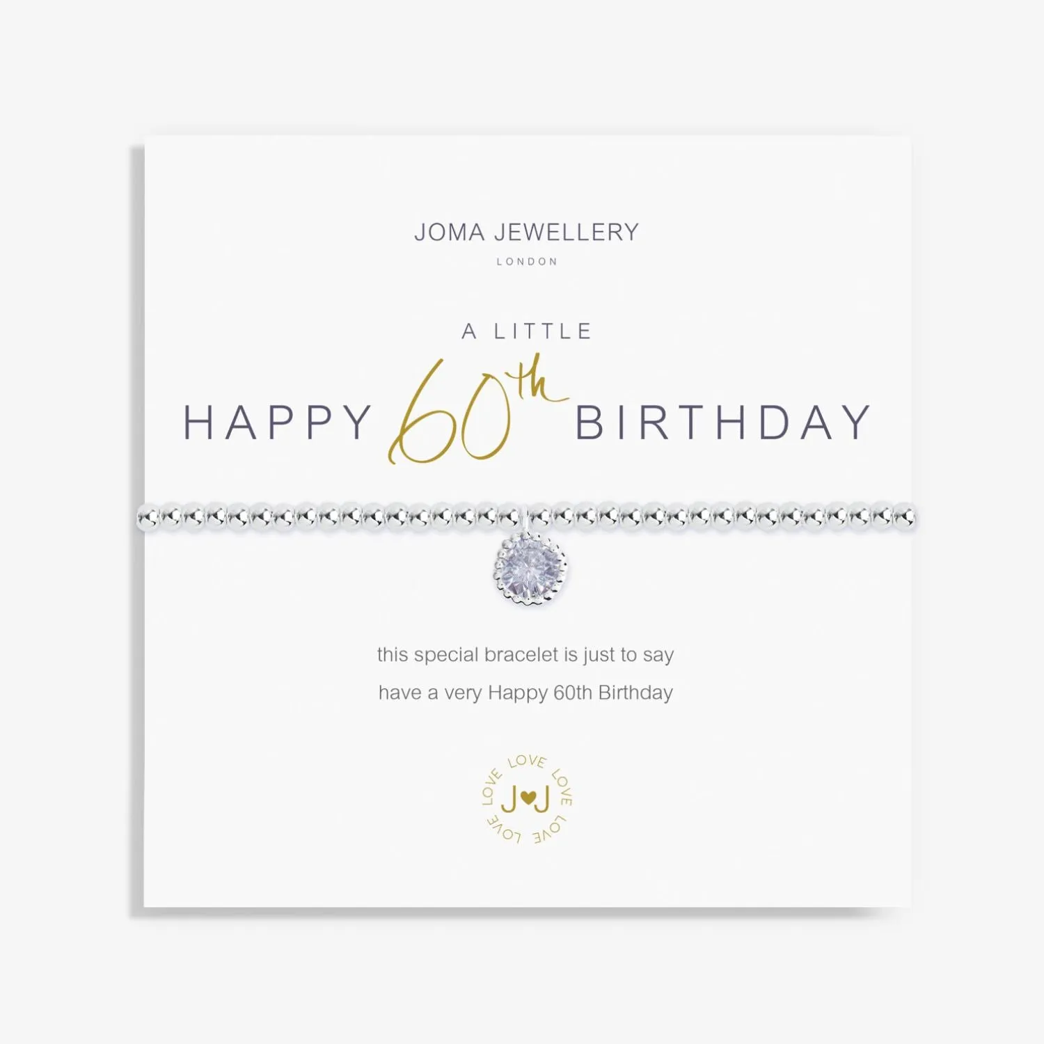 Joma Jewellery Silver A Little 'Happy 60th Birthday' Bracelet