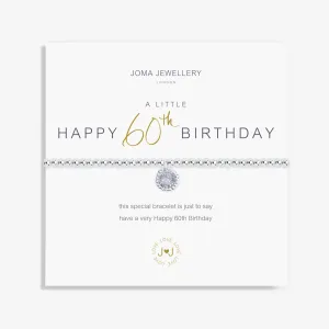 Joma Jewellery Silver A Little 'Happy 60th Birthday' Bracelet