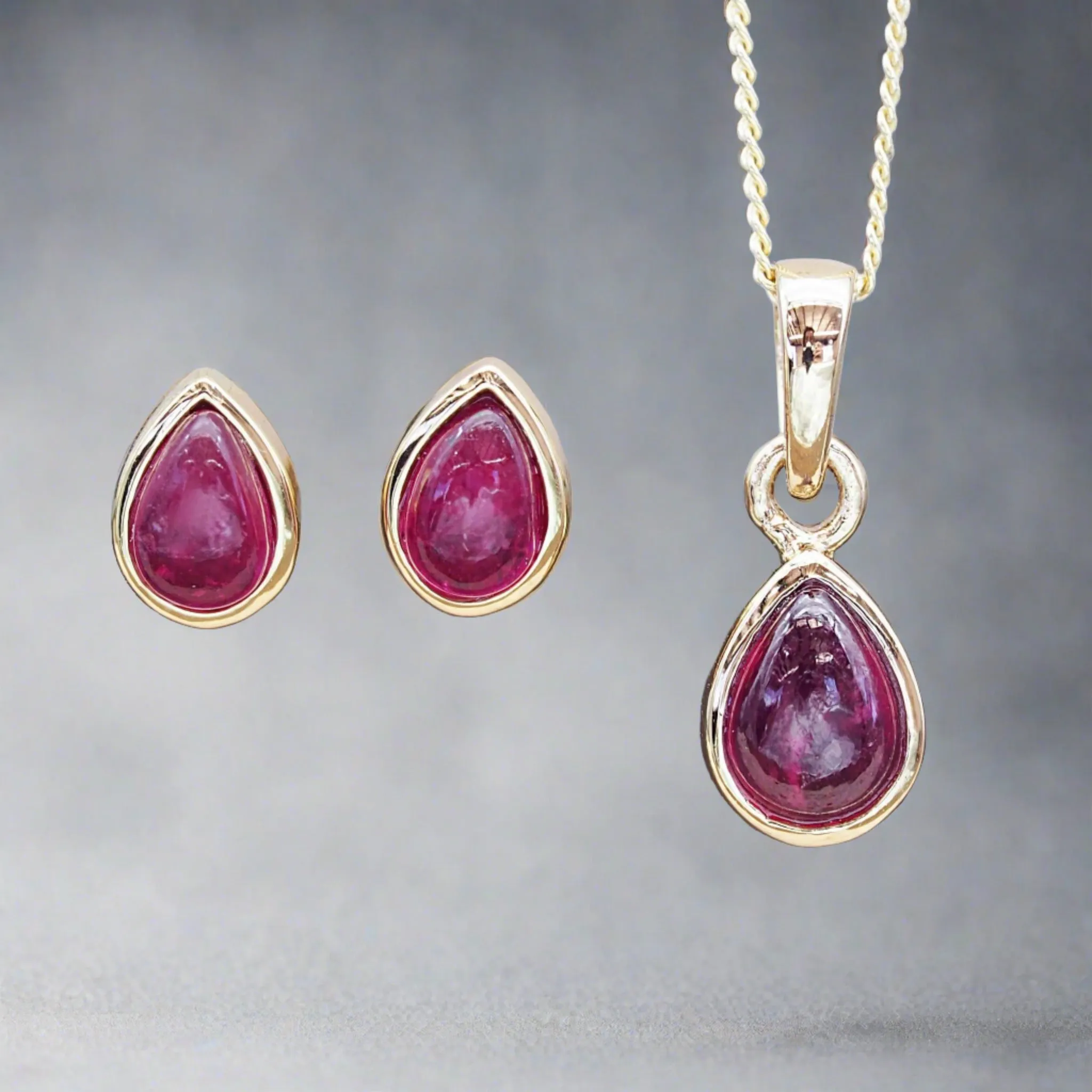 July Birthstone Jewellery Set - Ruby Jewellery