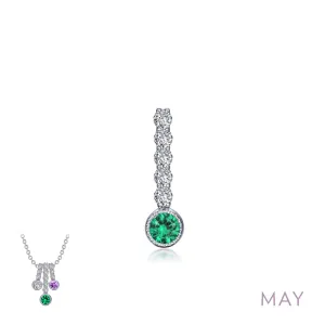 Lafonn May Birthstone Simulated Diamond & Emerald Large Love Pendant BP003EMP