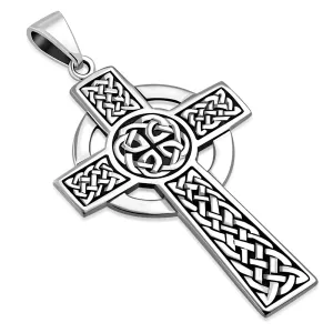 Large Celtic Cross Silver Pendant