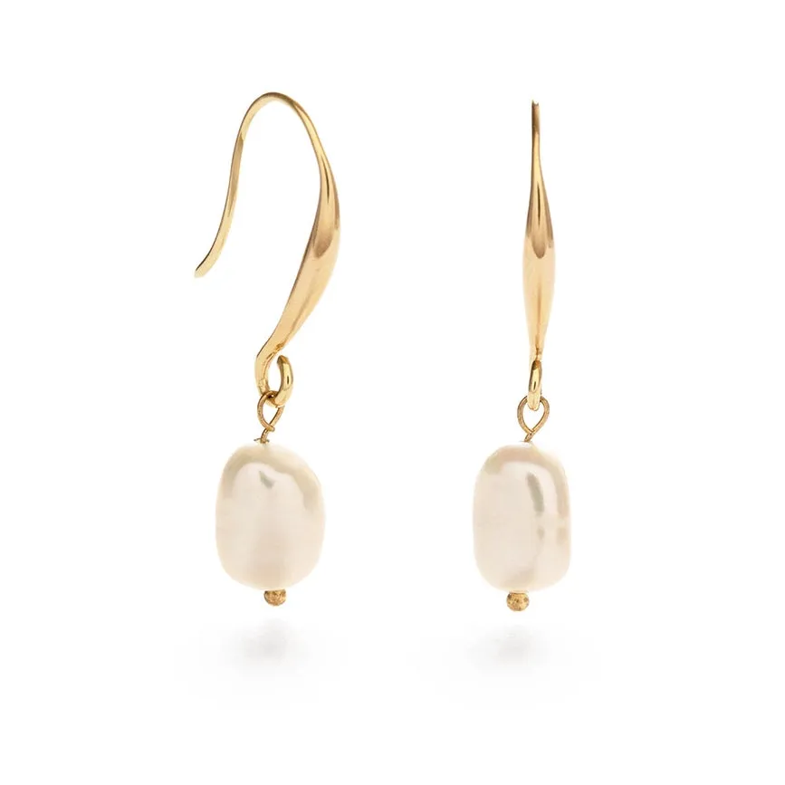 Large Drop Pearl Earrings