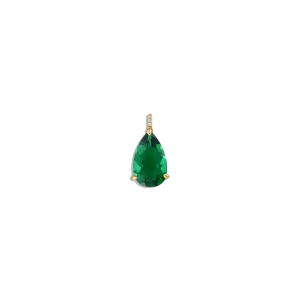 Large Pear Pendant YG Emerald