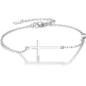 Lauren Silver Large Cross Bracelet