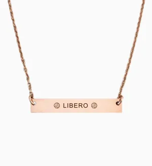 Libero - Volleyball Position Engraved Necklace Bar