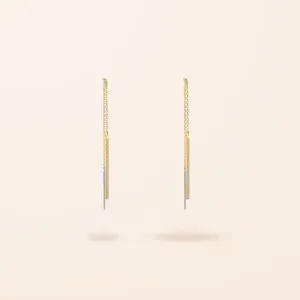 Limited Edition 10K Gold Bar Threader Earrings