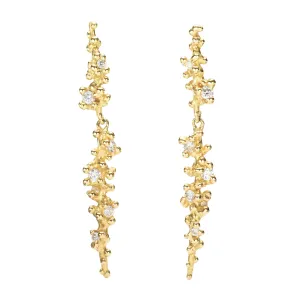 Long Diamond Drop Earrings