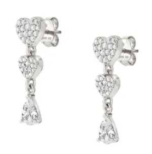 LUCENTISSIMA earrings in 925 sterling silver and cz (PENDANTS) Silver Heart