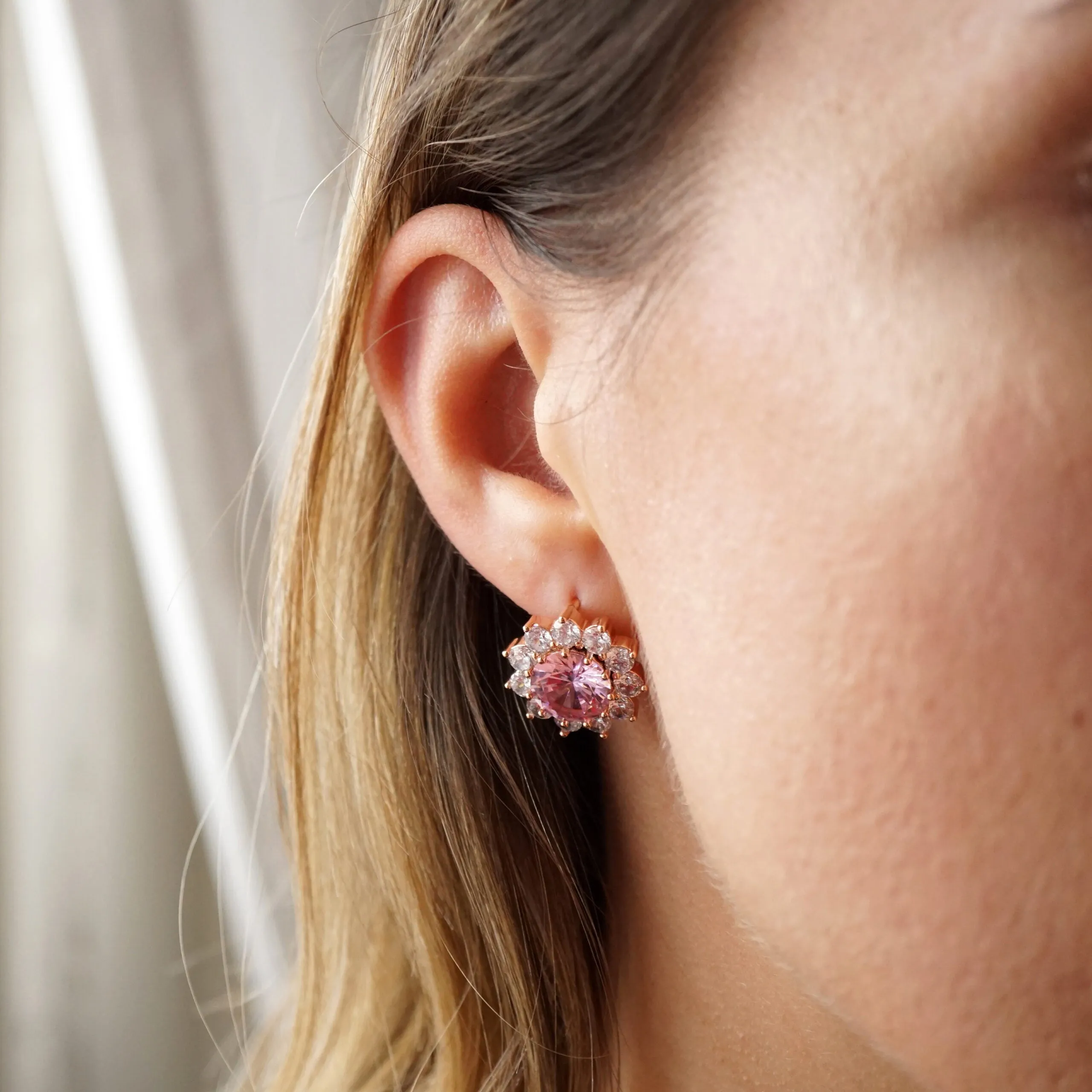 Magda X - Rose Gold Red,Blue or Pink Statement Earrings