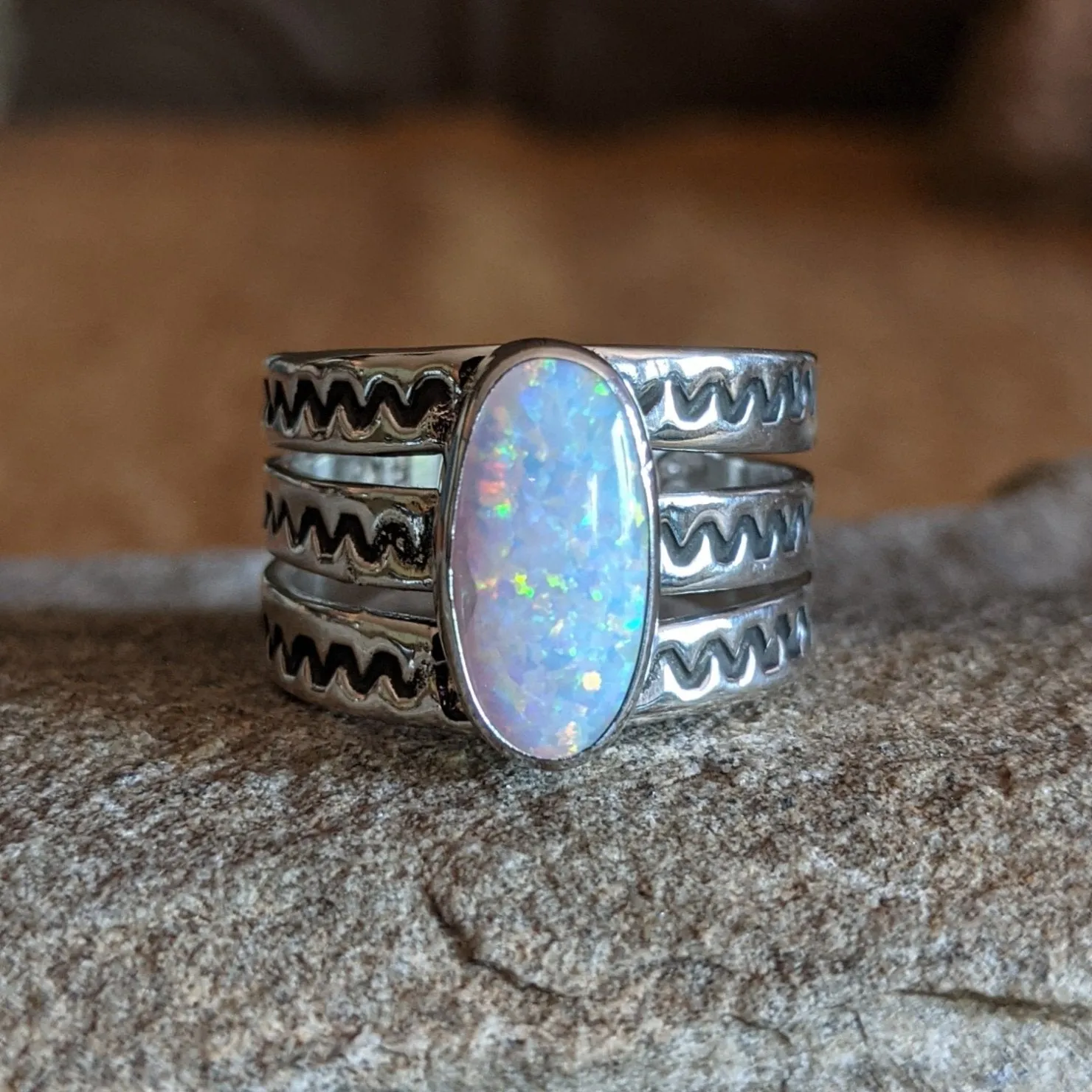 Man Made Opal Ring by Raymond Coriz SWSG-RNG-0019