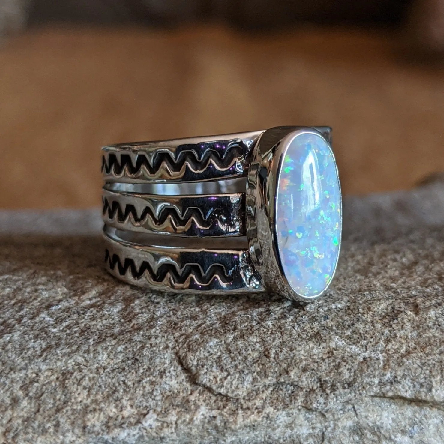 Man Made Opal Ring by Raymond Coriz SWSG-RNG-0019