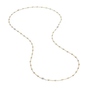 Marco Bicego Siviglia Collection 18K Yellow Gold and Diamond Small Bead Long Necklace