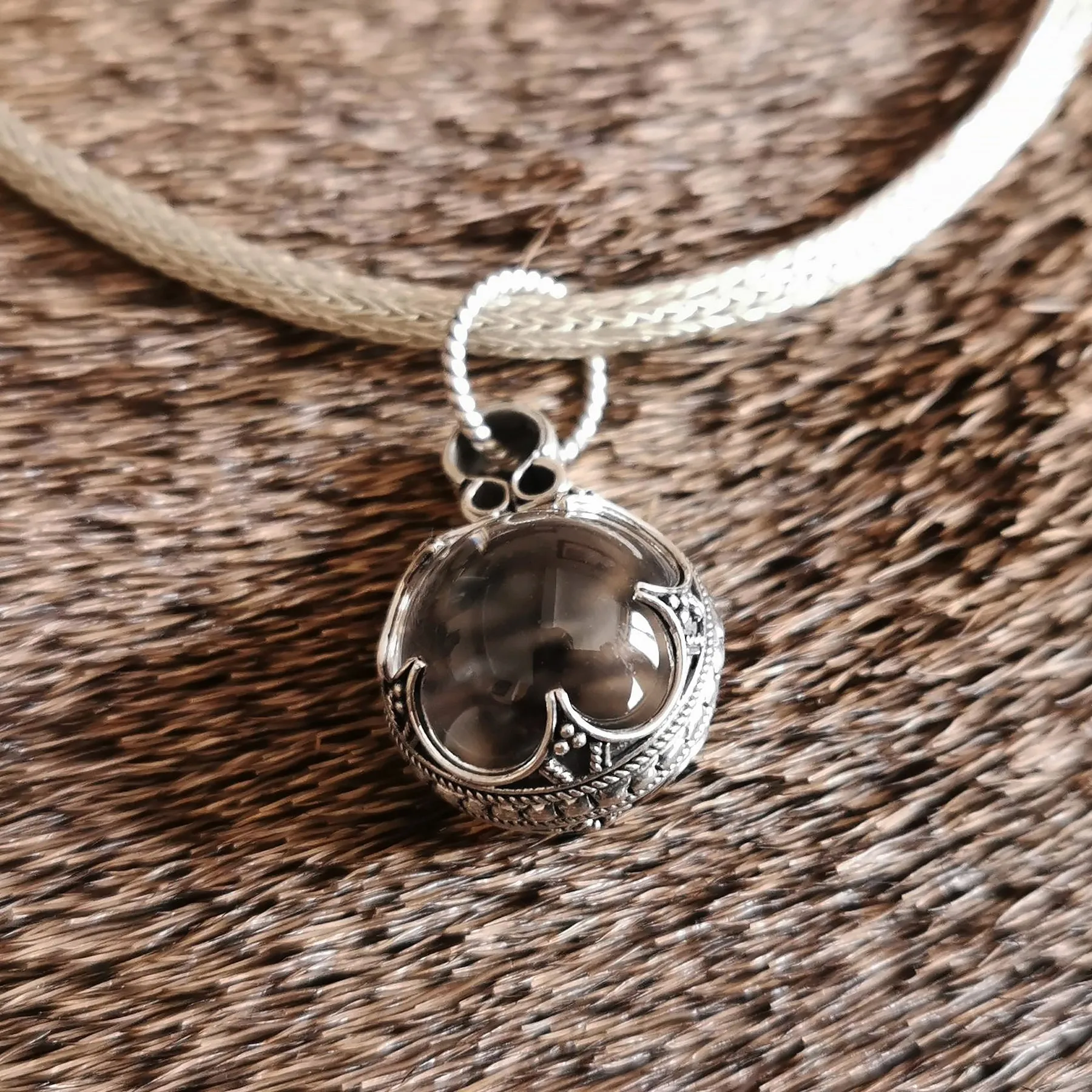 Medium Silver Gotland Crystal Ball Pendant