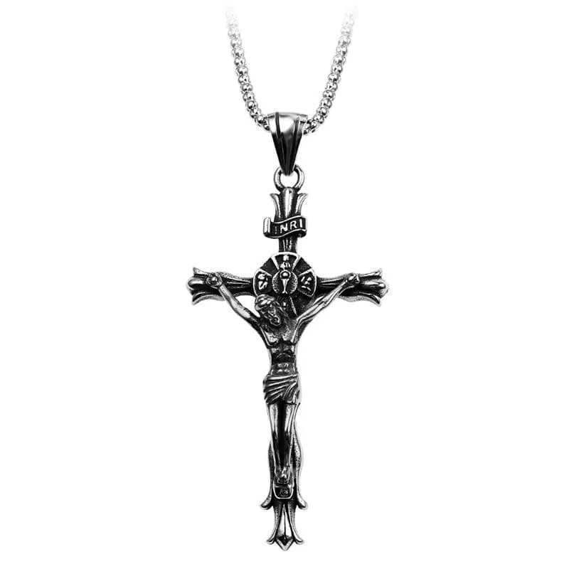 Men's Christian Necklace <br> INRI Antique Cross