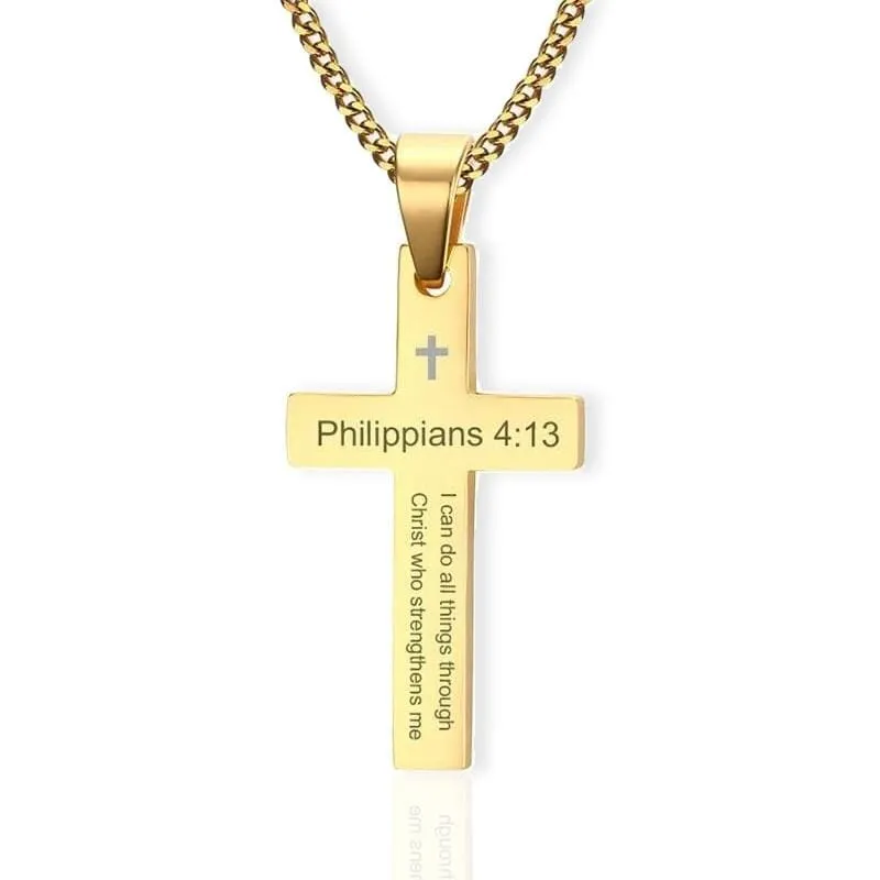 Men's Christian Necklace <br> Philippians 4:13