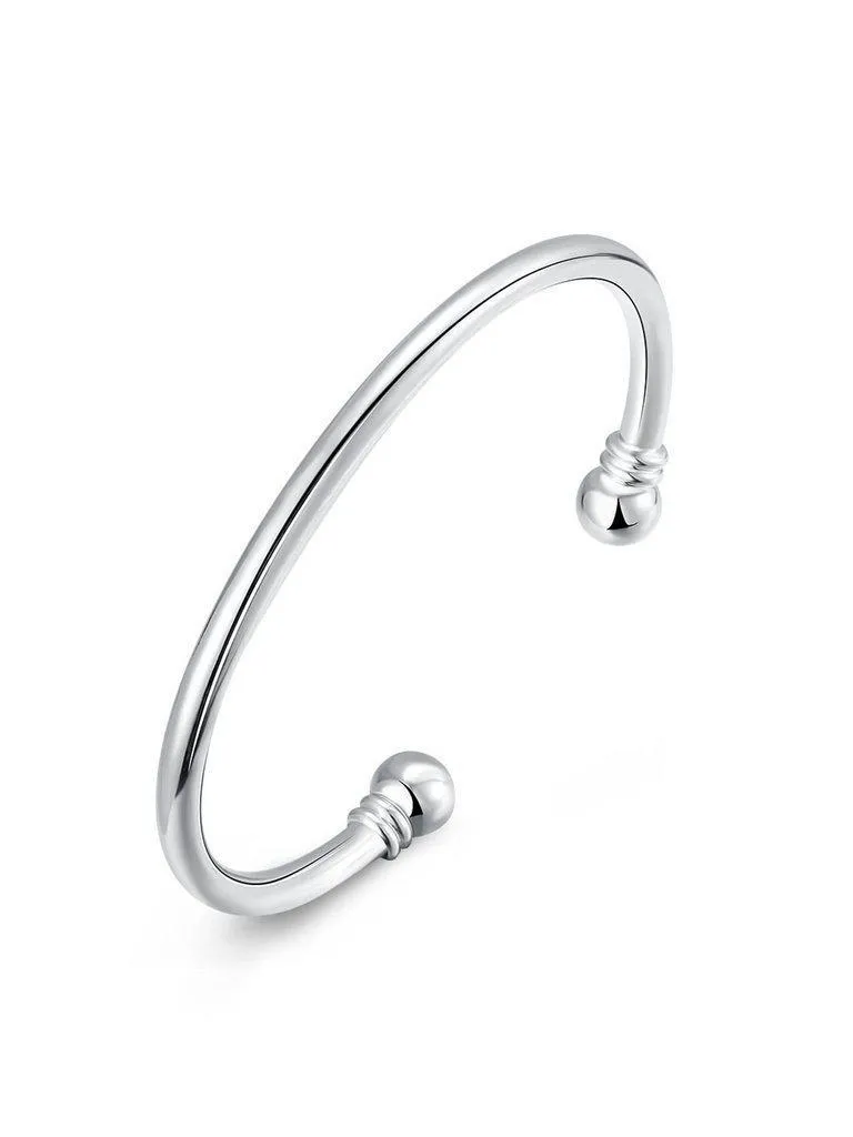 Metal Ball Design Smooth Bangle