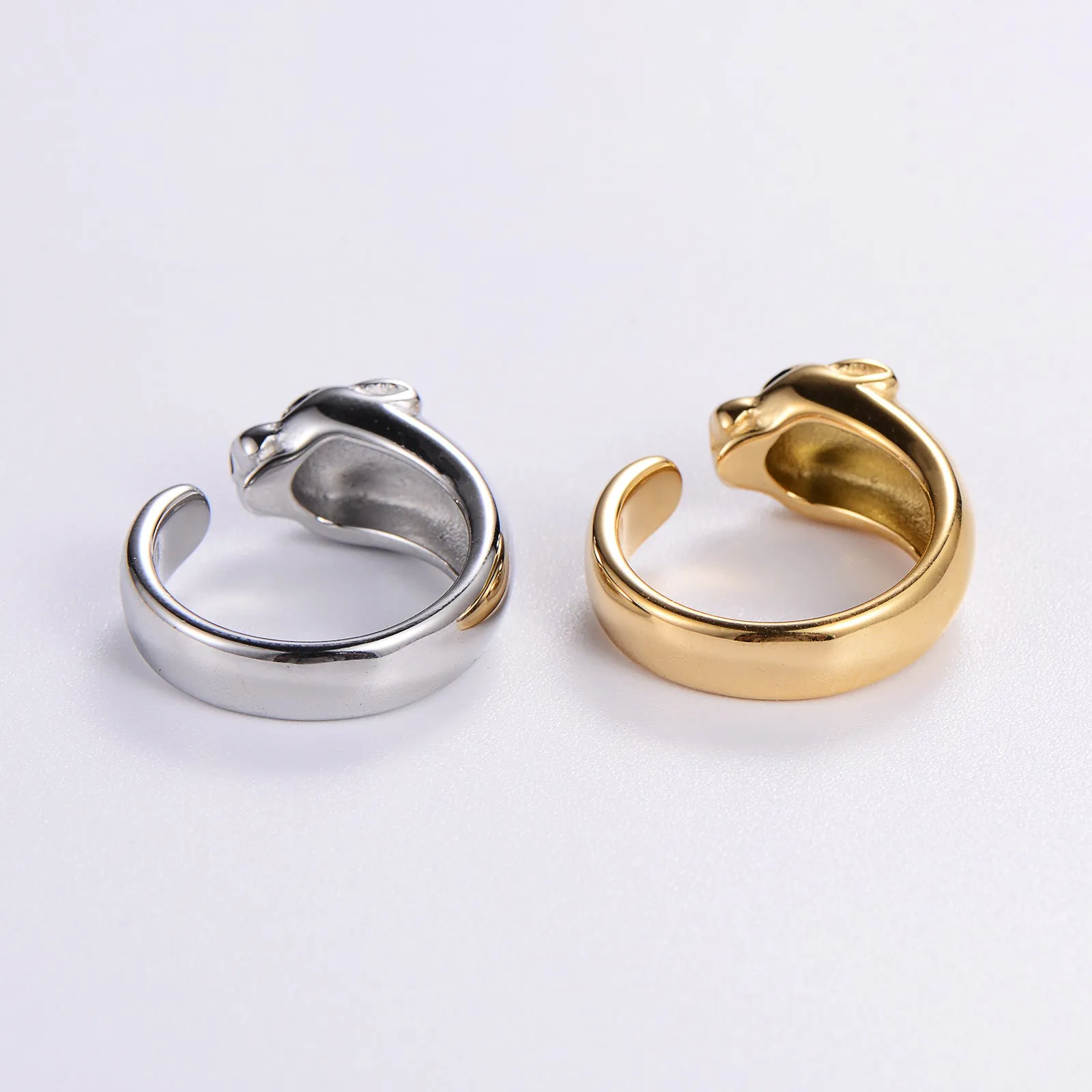 Minimalist Dog Stainless Steel Electroplating Rings