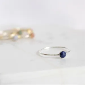 Minimalist Lapis Lazuli 4mm Ring