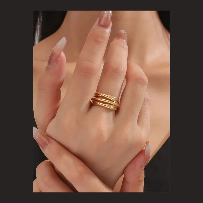 Minimalist Layered Cuff Ring