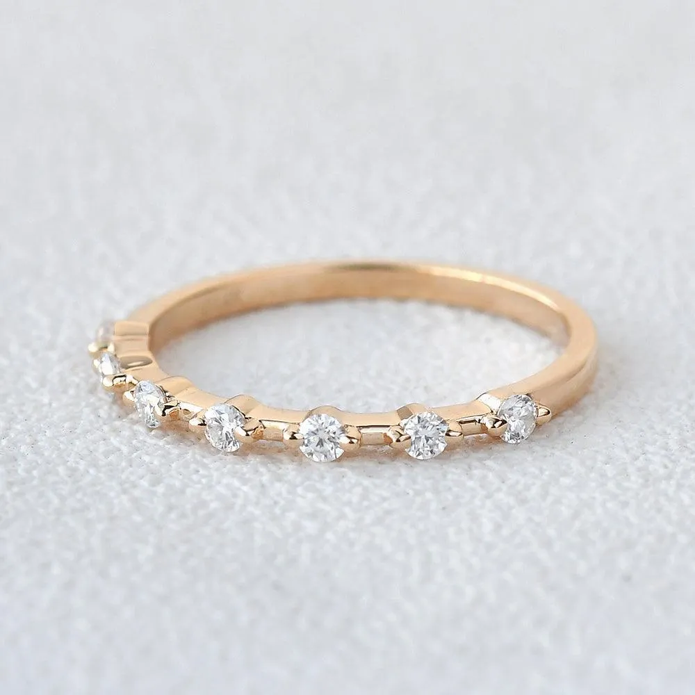 Minimalist Moissanite Wedding Band