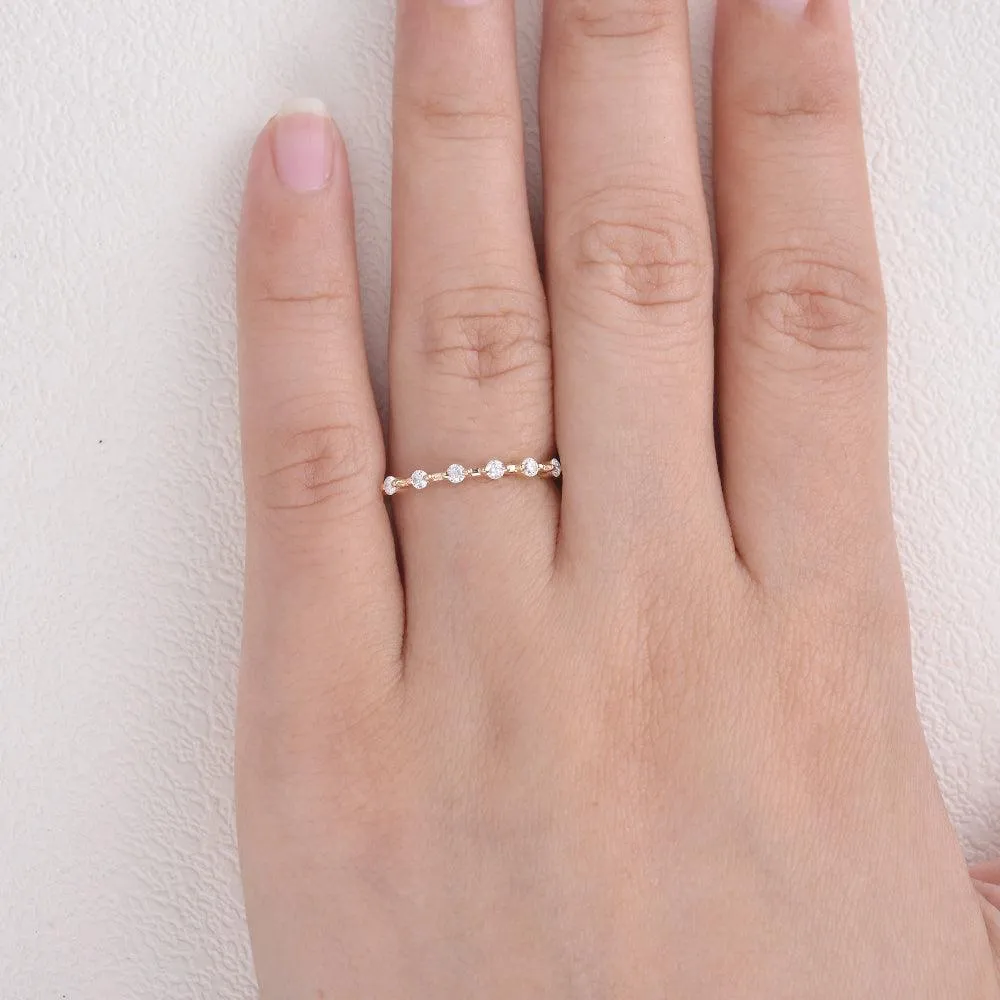 Minimalist Moissanite Wedding Band