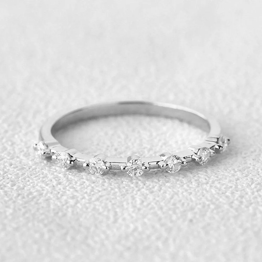 Minimalist Moissanite Wedding Band