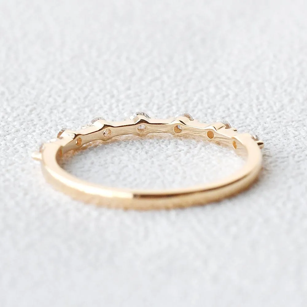 Minimalist Moissanite Wedding Band