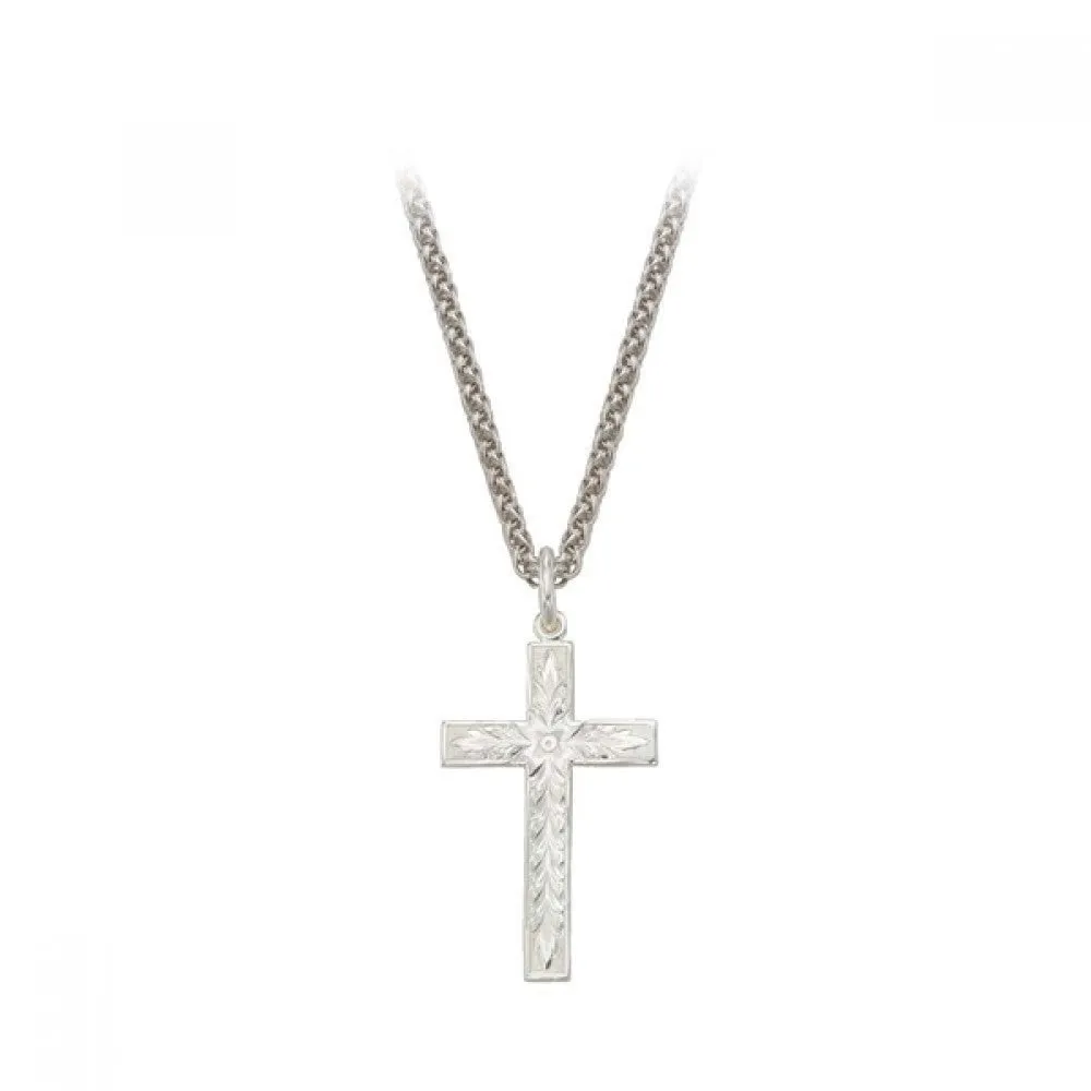 Montana Silversmith Silver Engraved Cross Necklace Style NC61627