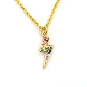 Multicolor Lightning Bolt Necklace