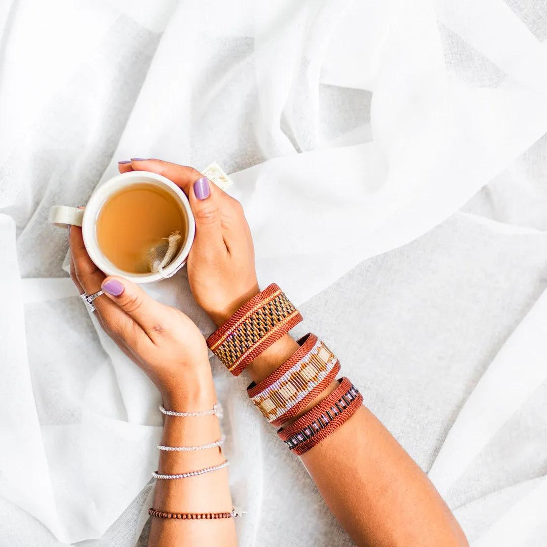 Narrow Copper Beaded Bangle