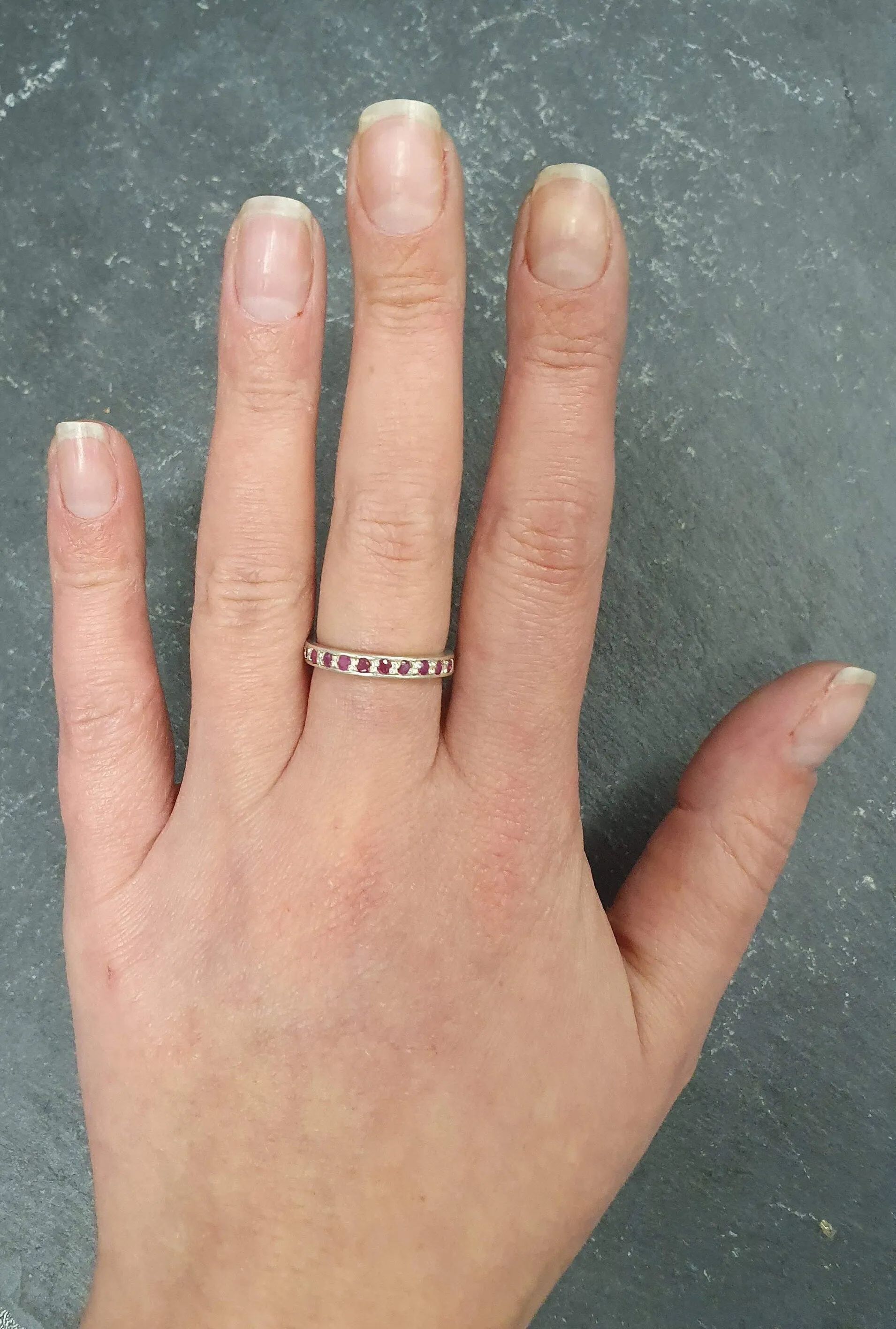 Natural Ruby Ring - Ruby Eternity Band - July Birthstone Ring