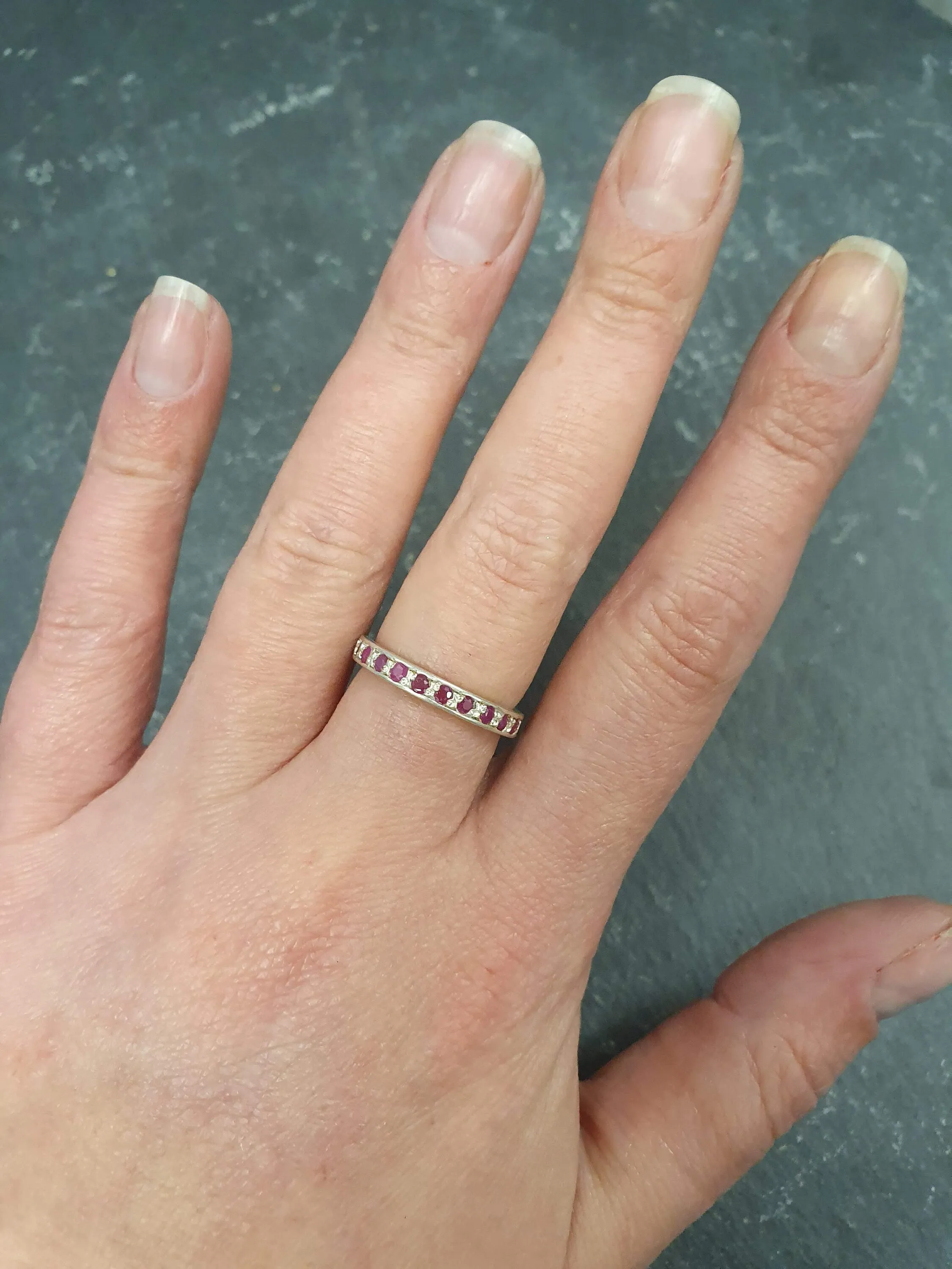 Natural Ruby Ring - Ruby Eternity Band - July Birthstone Ring