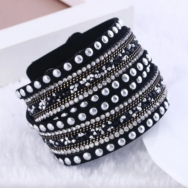 New Fashion leather bracelet Multilayer Rivet Bracelets For Women Bracelets & Bangles pulseras