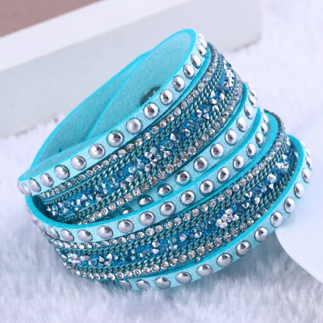 New Fashion leather bracelet Multilayer Rivet Bracelets For Women Bracelets & Bangles pulseras