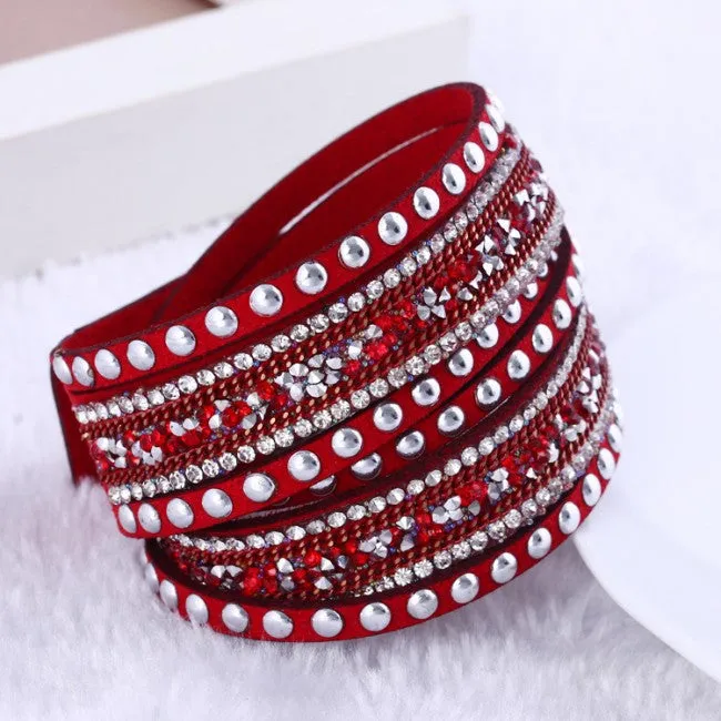 New Fashion leather bracelet Multilayer Rivet Bracelets For Women Bracelets & Bangles pulseras