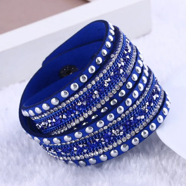 New Fashion leather bracelet Multilayer Rivet Bracelets For Women Bracelets & Bangles pulseras