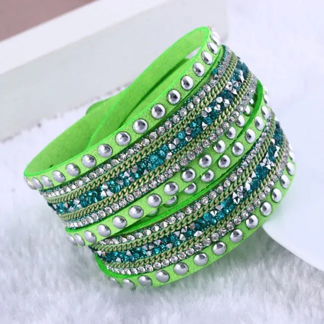 New Fashion leather bracelet Multilayer Rivet Bracelets For Women Bracelets & Bangles pulseras