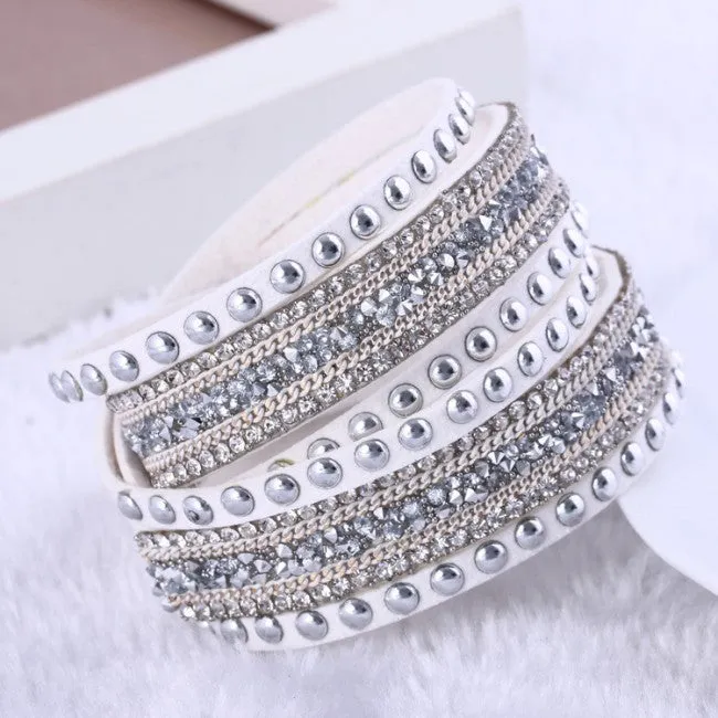 New Fashion leather bracelet Multilayer Rivet Bracelets For Women Bracelets & Bangles pulseras