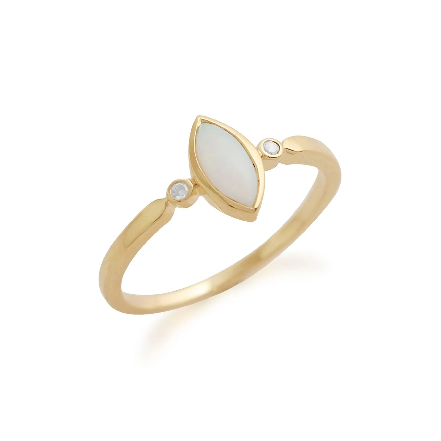 Opal & Diamant Ring in 9ct Gelb Gold