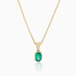 Oval Emerald Pendant Necklace