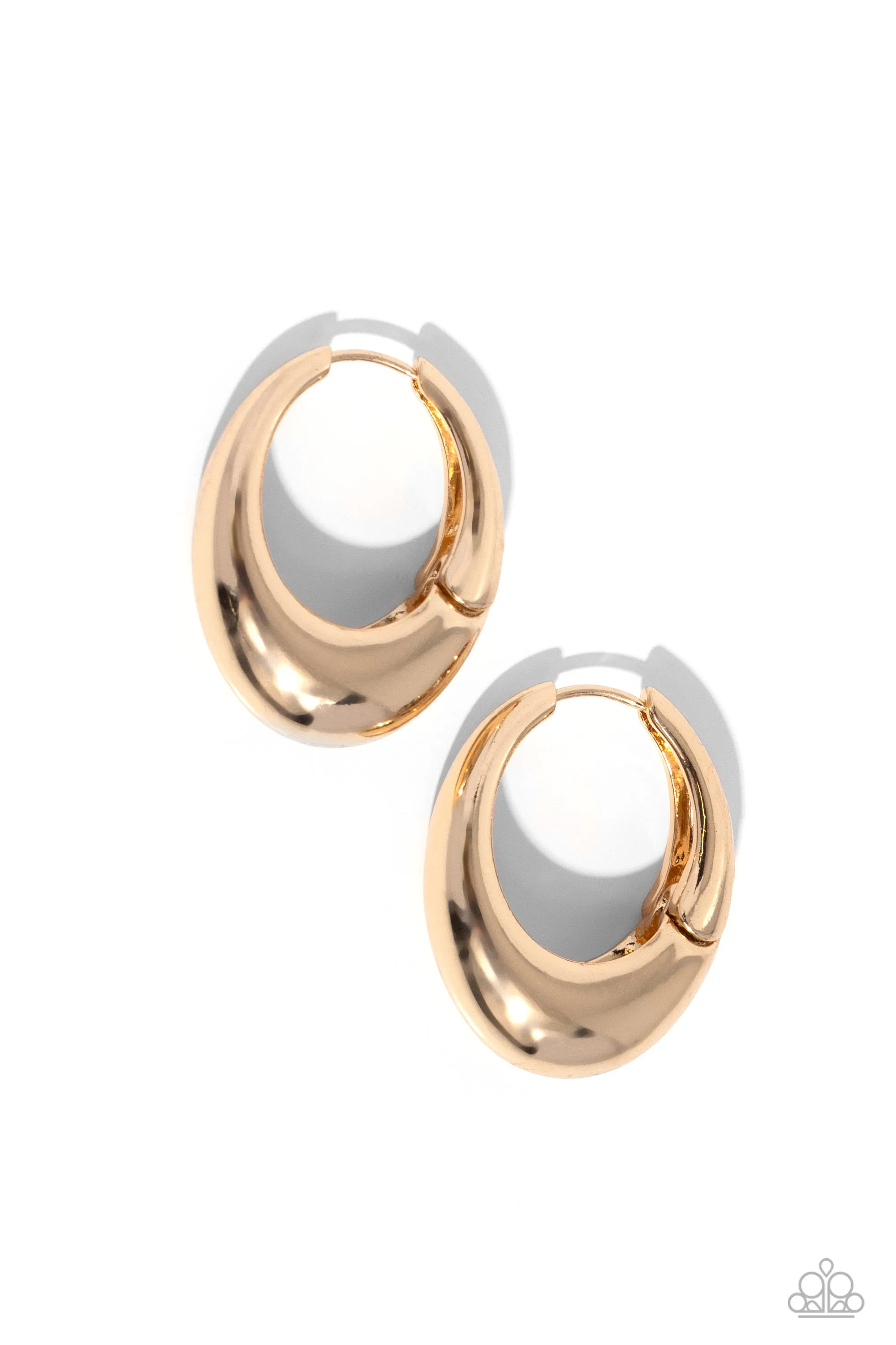 Oval Official - Gold Earrings - Paparazzi Accessories