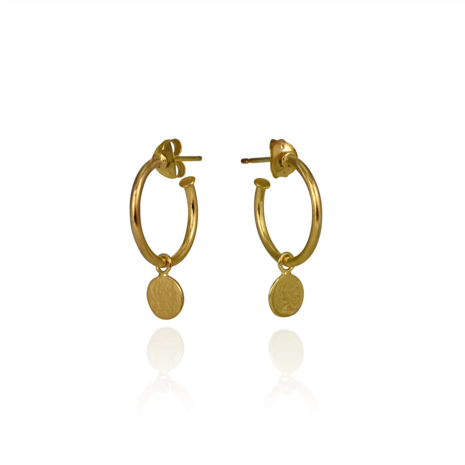 Paillete Drop Hoop Earrings Gold