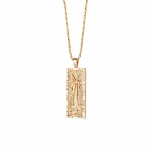 Palm Engraved Necklace 18ct Gold Plate