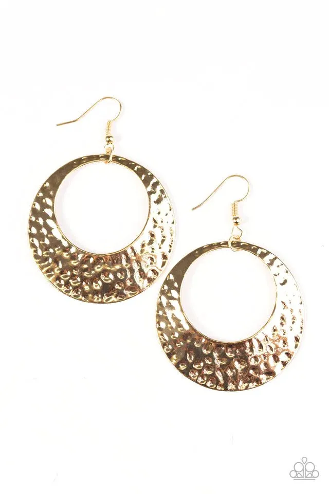 Paparazzi Earring ~ Casual Shimmer - Gold